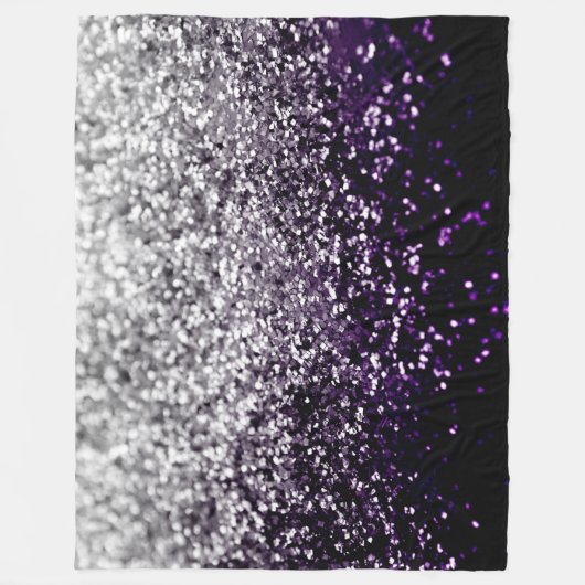 Dark Night Lila Black Silver Glitzer #1 #shiny Fleecedecke (Vorderseite)