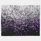 Dark Night Lila Black Silver Glitzer #1 #shiny Fleecedecke (Vorderseite (Horizontal))