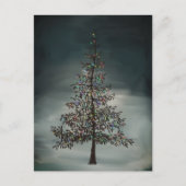 Dark Night Modern Moody Holiday Weihnachtsbaum Postkarte (Vorderseite)