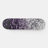 Dark Night Purple Black Silver Glitter #1 Skateboard (Horizontal)