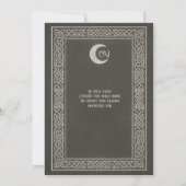 Dark Nordic Viking Moon Wedding Einladung (Rückseite)