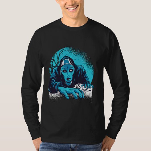 Dark Nun Helloween Costume T-Shirt (Vorderseite)