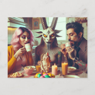 Dark Oaster Vintag Candy Breakfast Horror Postkarte