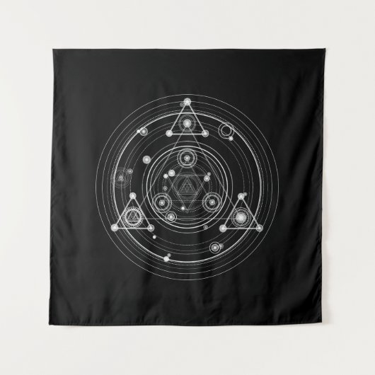 Dark occult style sacred geometry wandteppich (Vorderseite)