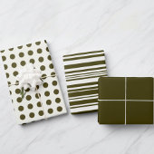 Dark Olive Green All-Occasion Gift Wrapping Paper Geschenkpapier Set