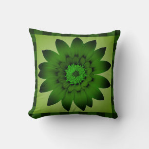 Dark Olive Green Blume Artwork - Kissen