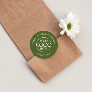 Dark Olive Green Business Vielen Dank Runder Aufkleber