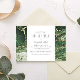 Dark Olive Green Emerald Gemstone Brautparty Einladung