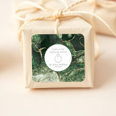 Dark Olive Green Emerald Gemstone Wedding Quadratischer Aufkleber