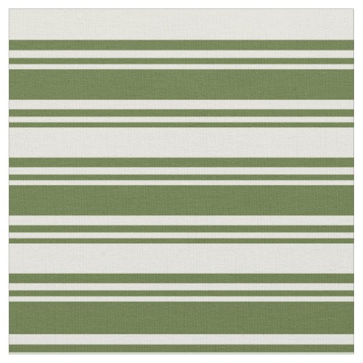 Dark Olive Green und Beige Lines Stoff (Nahaufnahme)