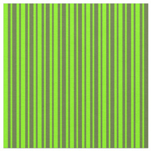 Dark Olive Green und Chartreuse Streifen Muster Stoff