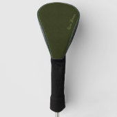 Dark olive textured golf headcover (Vorderseite)