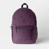 Dark Ombre Musical Notes Bedruckter Rucksack (Vorderseite)