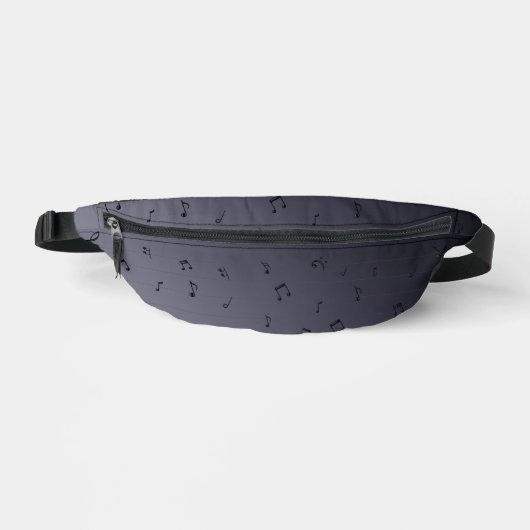 Dark Ombre Musical Notes Grau Bauchtasche (Vorderseite)