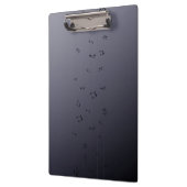 Dark Ombre Musical Notes Grau Klemmbrett (Links)