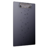 Dark Ombre Musical Notes Grau Klemmbrett (Rechts)