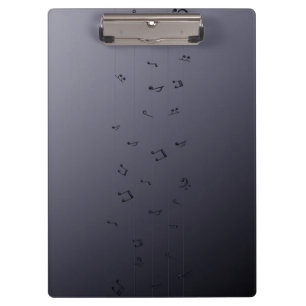 Dark Ombre Musical Notes Grau Klemmbrett