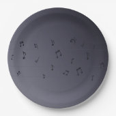 Dark Ombre Musical Notes Grau Pappteller (Vorderseite)