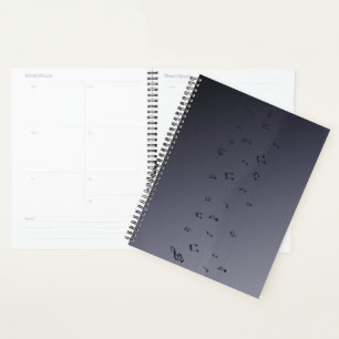 Dark Ombre Musical Notes Grau Planer
