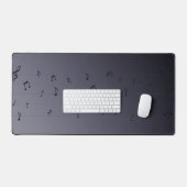 Dark Ombre Musical Notes Grau Schreibtischunterlage (Tastatur & Maus)