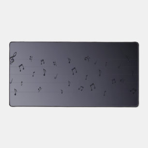 Dark Ombre Musical Notes Grau Schreibtischunterlage