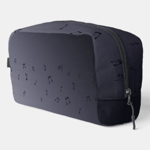 Dark Ombre Musical Notes Grau Waschbeutel