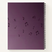 Dark Ombre Musical Notes Mauve Notizblock (Rückseite)