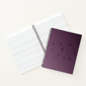 Dark Ombre Musical Notes Mauve Notizblock (Innenseite)