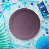 Dark Ombre Musical Notes Mauve Pappteller (Party)
