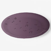 Dark Ombre Musical Notes Mauve Pappteller (Schrägansicht)