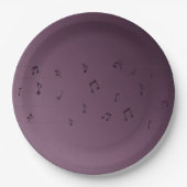 Dark Ombre Musical Notes Mauve Pappteller (Vorderseite)