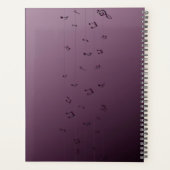 Dark Ombre Musical Notes Mauve Planer (Rückseite)