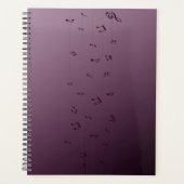 Dark Ombre Musical Notes Mauve Planer (Vorderseite)