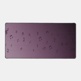 Dark Ombre Musical Notes Mauve Schreibtischunterlage