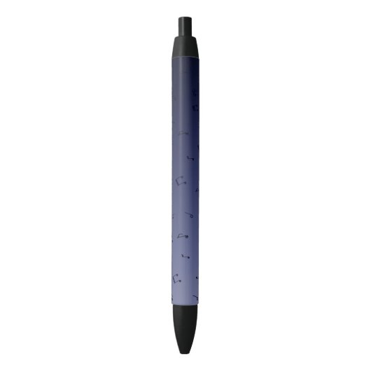 Dark Ombre Musical Notes Navy Kugelschreiber (Vorderseite Vertikal)