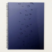 Dark Ombre Musical Notes Navy Planer (Vorderseite)