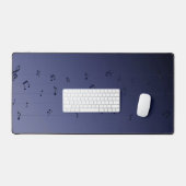 Dark Ombre Musical Notes Navy Schreibtischunterlage (Tastatur & Maus)