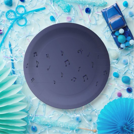 Dark Ombre Musical Notes Pappteller (Party)