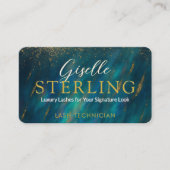 Dark Opal Glam Modern Lash Tech QR Code Visitenkarte (Vorderseite)