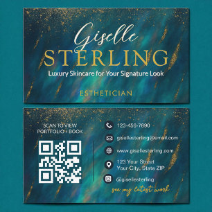 Dark Opal Glam Modern QR Code Visitenkarte