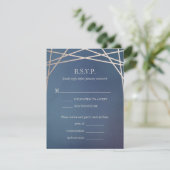 Dark Opaline Wedding Repitation RSVP Card Karte (Stehend Vorderseite)
