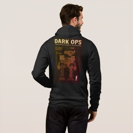 Dark Ops Battle Mech — Wappen des Geistes Hoodie (Schwarz voll)