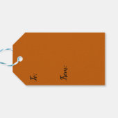 Dark Orange Gift Tag Geschenkanhänger (Rückseite Horizontal)