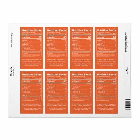 Dark Orange Honey Nutrition Facts Product (Vorne)
