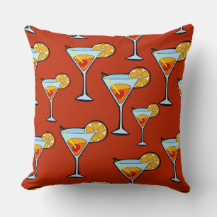 Dark Orange Martini Cocktail Muster Kissen