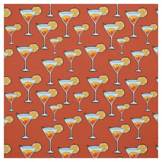 Dark Orange Martini Cocktail Muster Stoff (Muster)