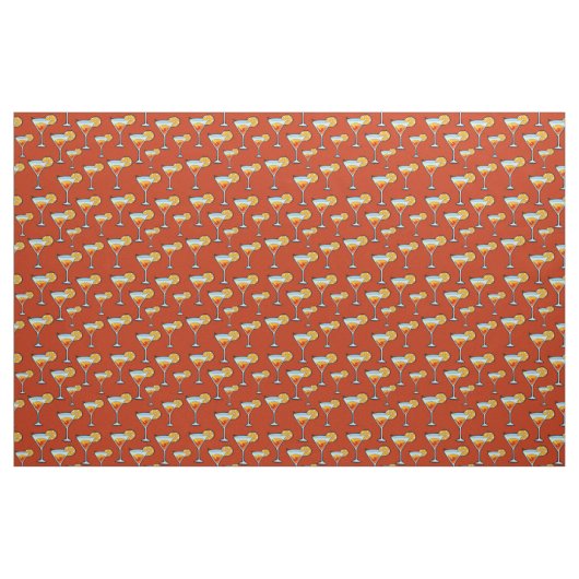 Dark Orange Martini Cocktail Muster Stoff (Fat Quarter (45,7 x 55,9 cm))