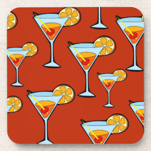 Dark Orange Martini Cocktail Muster Untersetzer