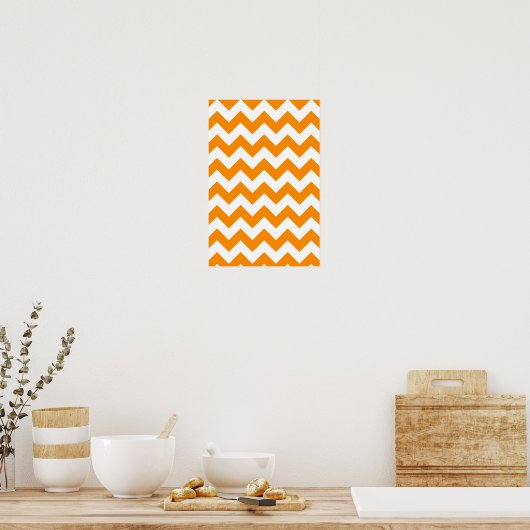 Dark Orange Zigzag Poster (Küche)