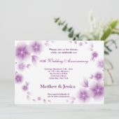 Dark Orchid Cherry Blossom Jahrestag Einladung (Stehend Vorderseite)